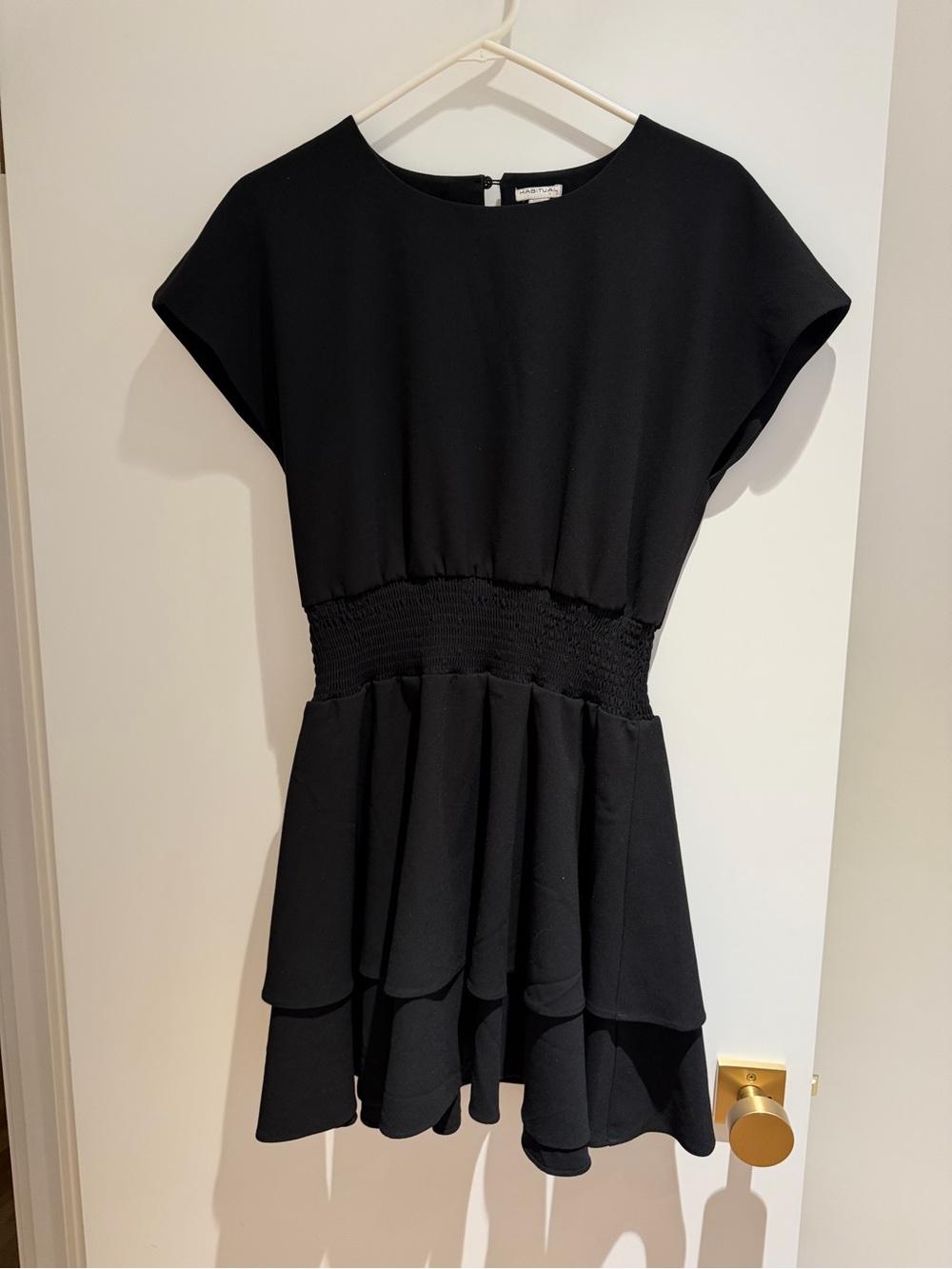 Habitual Black Smocked-Waist dress, Size 16